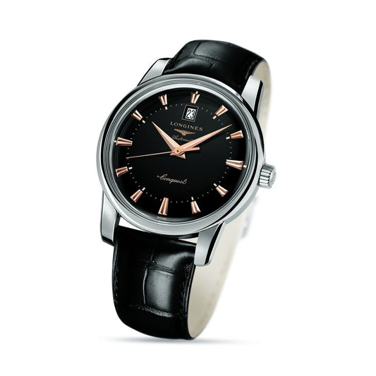 Longines Conquest Heritage 40mm Black Automatic Steel Watch L1.645.4.52.4