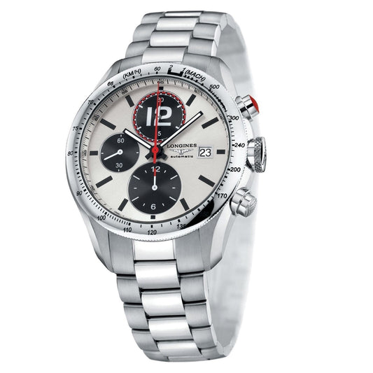 Longines watch Grand Vitesse Chrono 42mm silver automatic steel L3.636.4.76.6