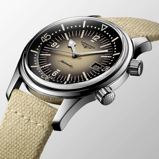 Longines Watch Legend Diver Watch 42mm Beige Automatic Steel L3.774.4.30.2