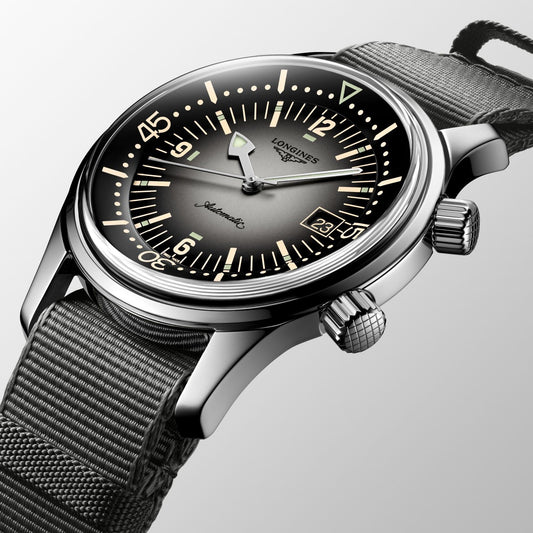 Longines Legend Diver Watch 42mm Automatic Steel Grey L3.774.4.70.2