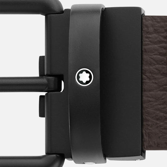 Montblanc belt 35mm black PVD buckle reversible leather black/brown 131187