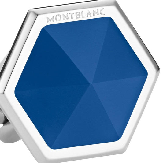 Montblanc Sartorial Blue Agate Steel Cufflinks 118600