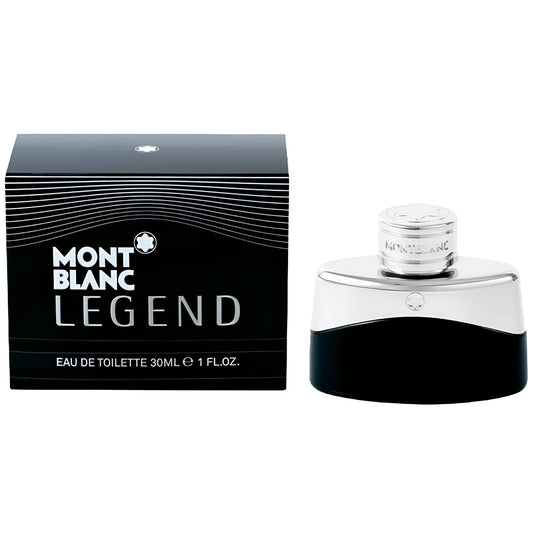 Montblanc legend eau de toilette 30ml in bottiglia elegante nero e argento con nota fruttate e confezione coordinata