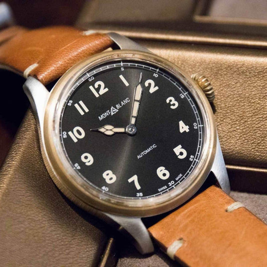 Montblanc watch 1858 Automatic 44mm black automatic steel and bronze 116241