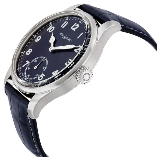 Montblanc watch 1858 Manual Small Second 44mm blue manual winding steel 113702