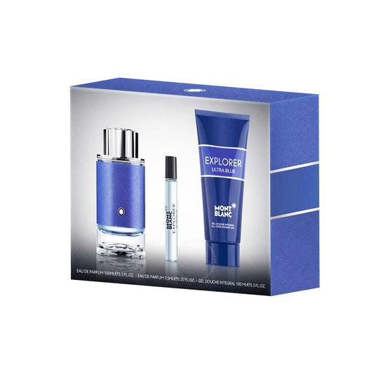 Montblanc Explorer Ultra Blue EDP Gift Set 100ML + 7.5ML SPRAY + 100ML SG MB020C07S1