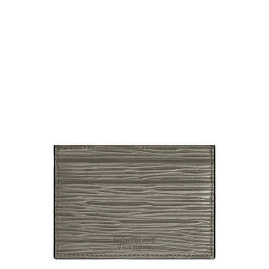Montblanc card holder 5cc in olive leather with fine grain and precise stitching high quality print