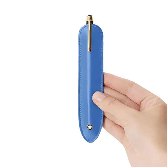 Dusty blue leather case for 1 Montblanc Meisterst�ck Dusty writing instrument with gold-plated pen