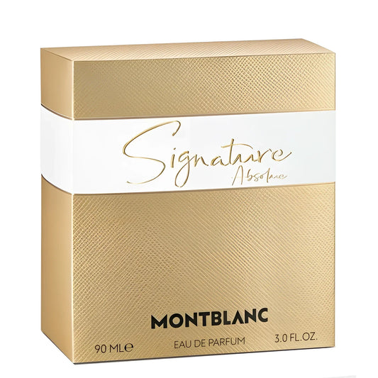 Rectangular gold fabric box for Montblanc Signature Absolue 90ml Eau de Parfum model 129775
