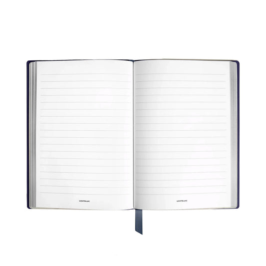 Montblanc Days Blue Notebook in Navy Leather with Lined Pages and Around the World Bookmark
