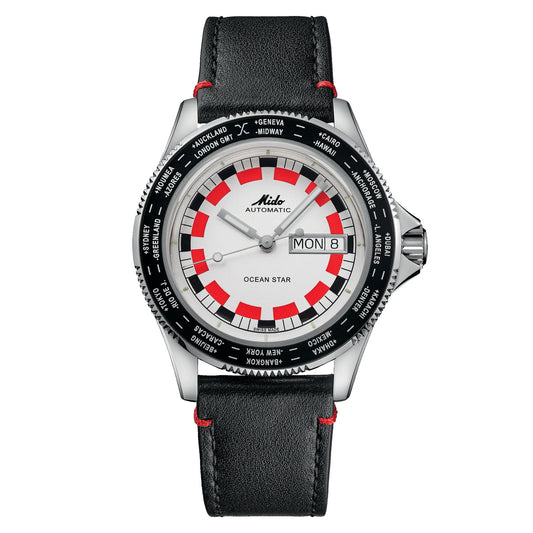 Mido watch Ocean Star Worldtimer 40mm silver automatic steel M026.830.16.030.00