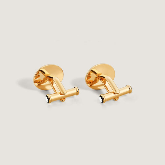 Montblanc Meisterstück Oval Cufflinks Yellow Gold PVD Stainless Steel 134469