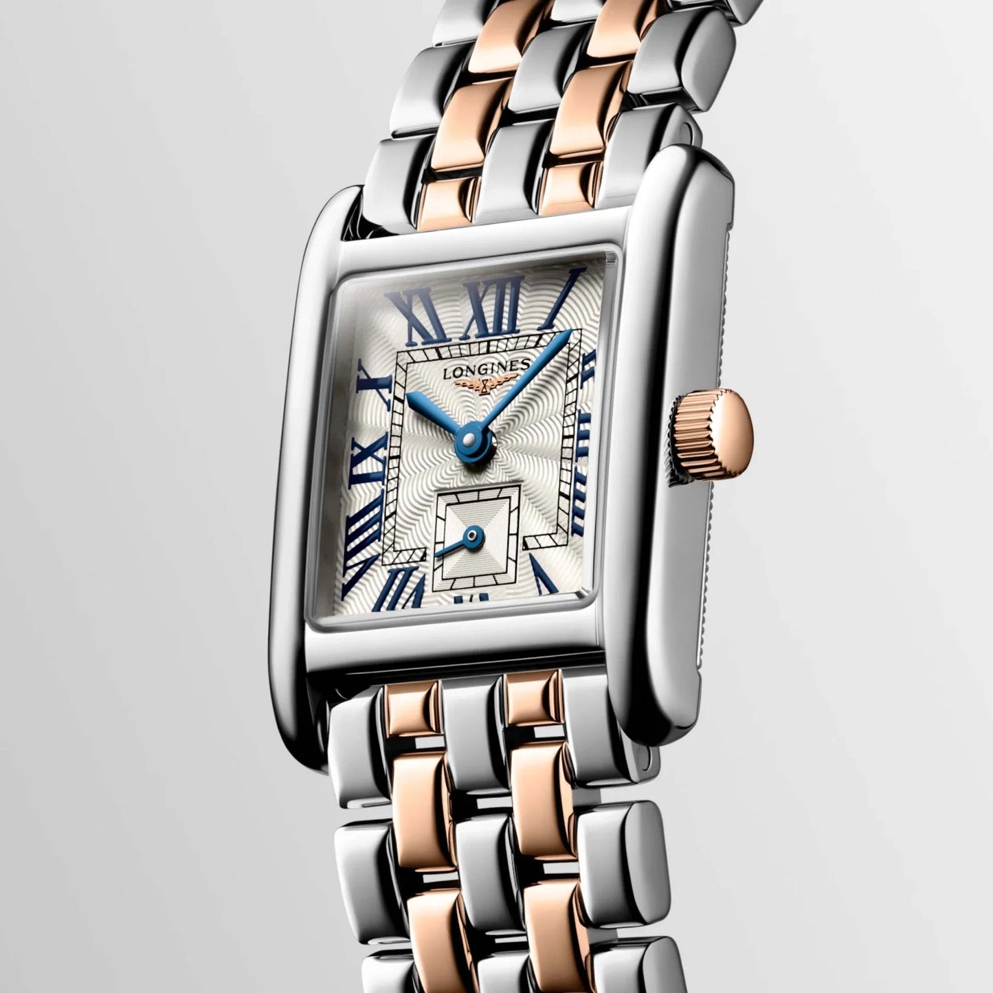 Longines Mini Dolcevita watch 21.50x29.00mm silver quartz 18kt gold steel L5.200.5.71.7