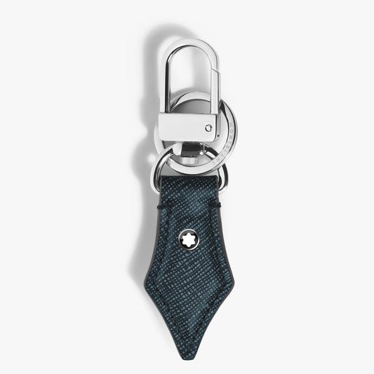 Montblanc Pen Nib Tweed Blue Keychain 220358