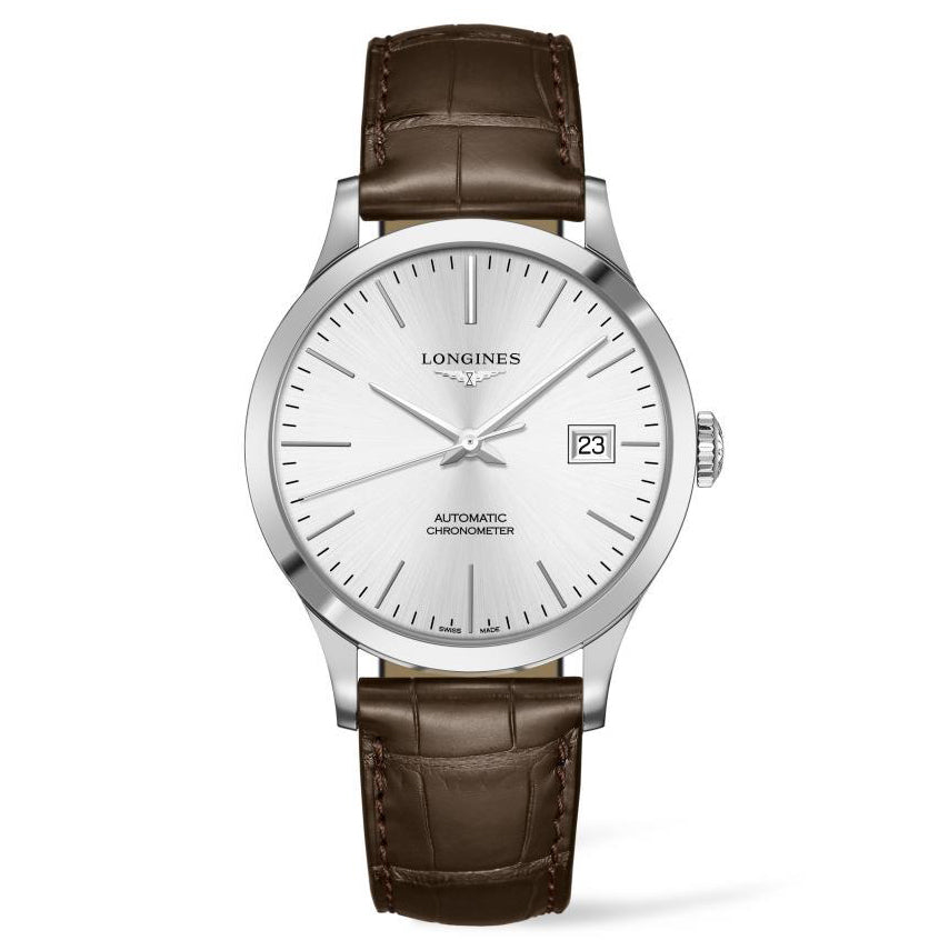 Longines Record Collection 40 mm Silver Automatic Steel Watch L2.821.4.72.2