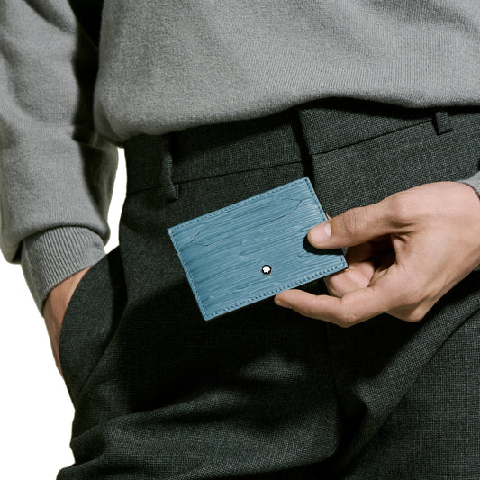 Montblanc Card Holder 5 Compartments 4810 Smoked Blue 199349