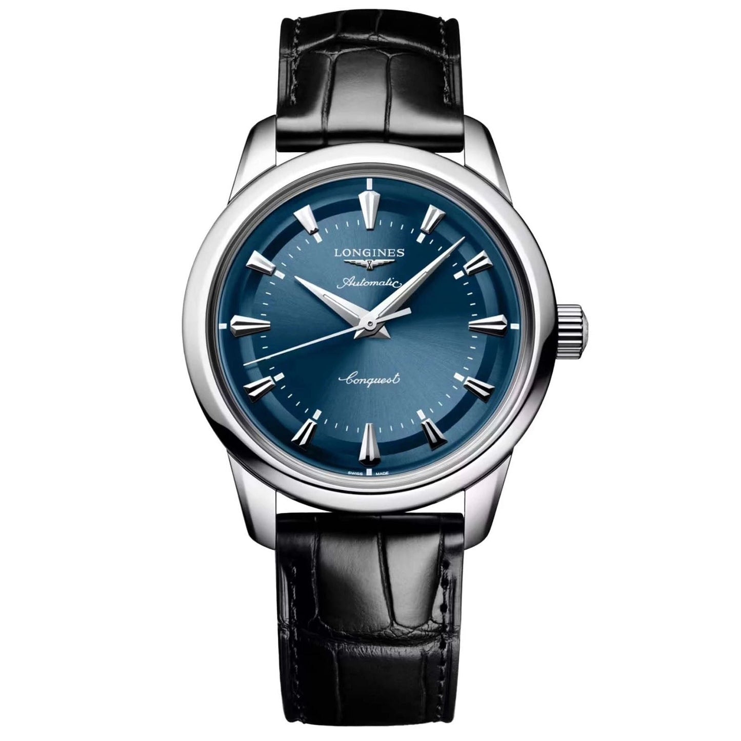 Longines Conquest Heritage 38mm blue automatic steel watch L1.649.4.92.2,