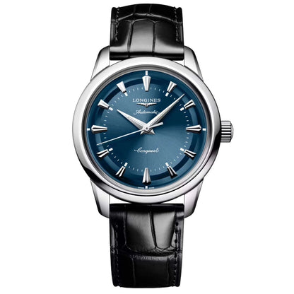 Longines Conquest Heritage 38mm blue automatic steel watch L1.649.4.92.2,