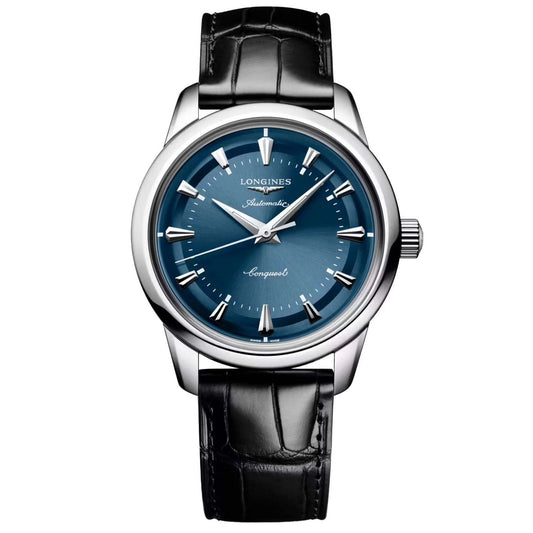 Longines Conquest Heritage 38mm blue automatic steel watch L1.649.4.92.2,