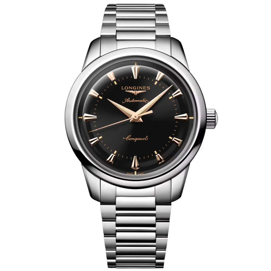 Longines Heritage Watch 40mm Black Steel Automatic L1.650.4.52.6