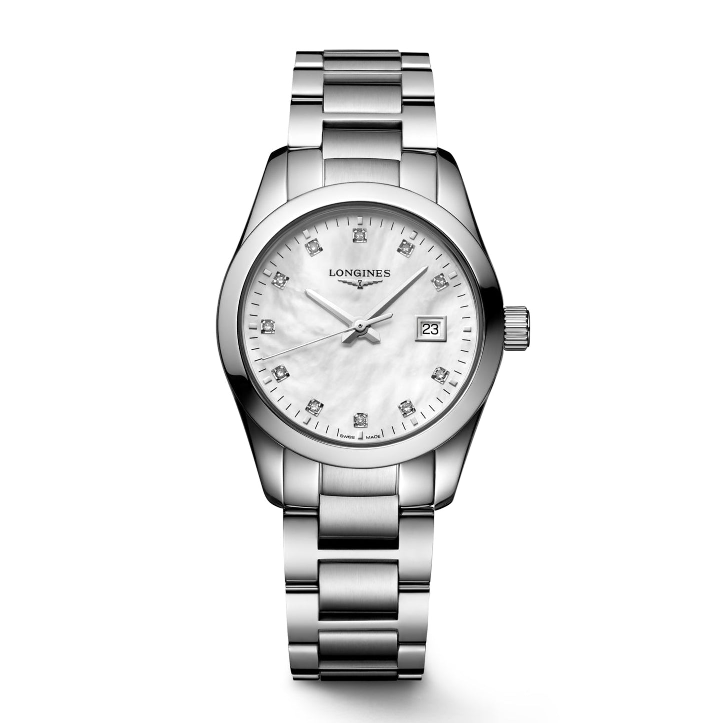 Longines Conquest Classic 29mm Mother-of-Pearl Diamond Quartz Steel L2.286.4.87.6