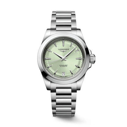 Longines watch Conquest 34mm green automatic steel L3.430.4.02.6