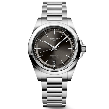 Longines Conquest 38mm black automatic steel watch L3.720.4.52.6