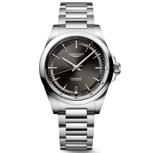 Longines Conquest 38mm black automatic steel watch L3.720.4.52.6