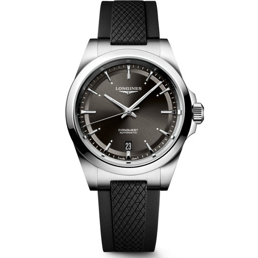 Longines Conquest 38mm black automatic steel watch L3.720.4.52.9