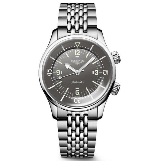 Longines Legend Diver 39mm Grey Automatic Steel Watch L3.764.4.99.6