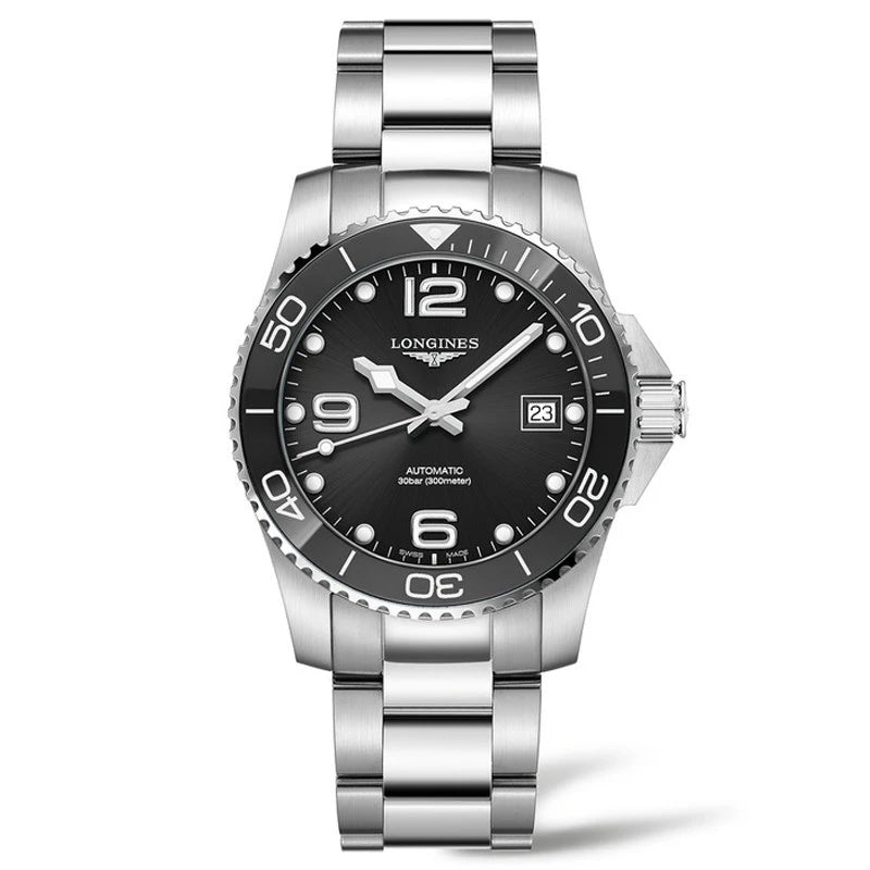 Longines Hydroconquest 39mm Black Automatic Steel Watch