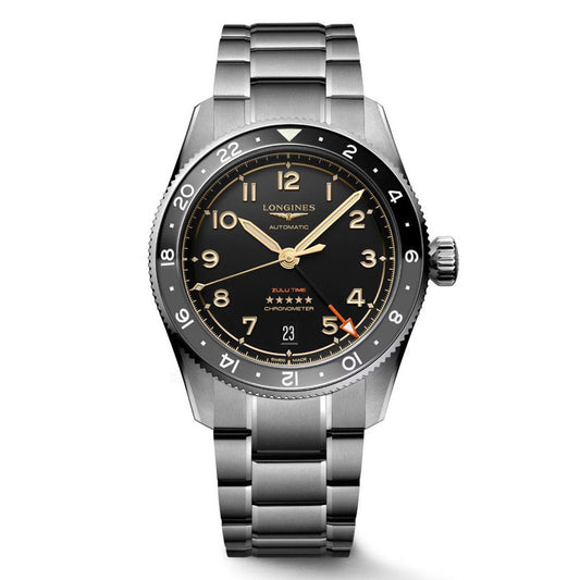 Longines Spirit Zulu Time 39mm anthracite automatic titanium watch L3.802.1.53.6