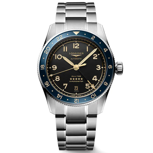Longines Spirit Zulu Time 39mm anthracite automatic steel watch L3.802.4.60.6
