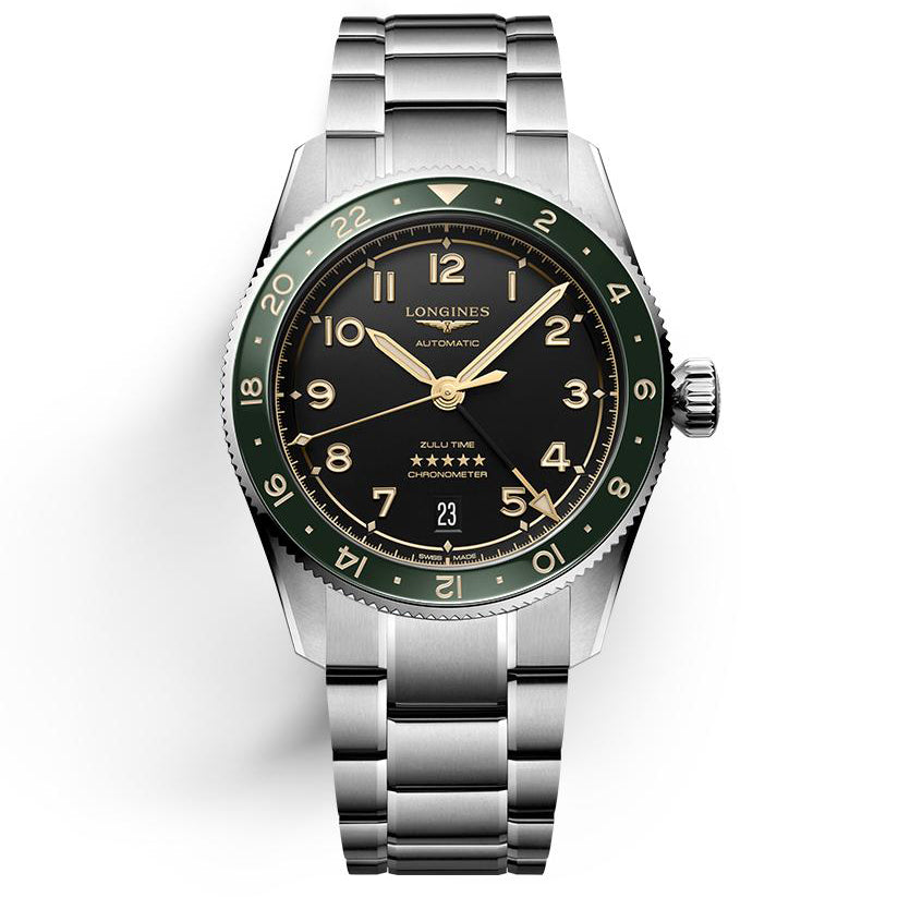 Longines Spirit Zulu Time 39mm anthracite automatic steel watch L3.802.4.63.6