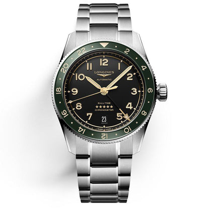 Longines Spirit Zulu Time 39mm anthracite automatic steel watch L3.802.4.63.6