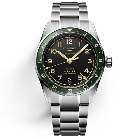 Longines Spirit Zulu Time 39mm anthracite automatic steel watch L3.802.4.63.6