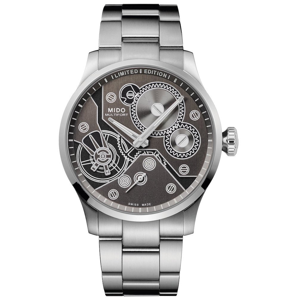 Mido Multifort Mechanical Watch Limited Edition 999 Pieces 44mm Anthracite Hand-Wound Steel M038.605.11.060.00