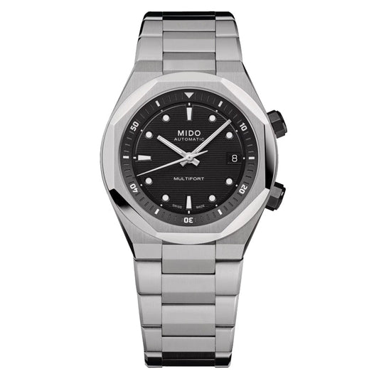 Mido Multifort 8 Two Crowns 38.4 x 40mm Black Automatic Steel Watch M047.507.11.051.00