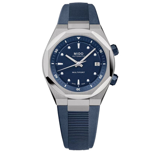 Mido Multifort 8 Two Crowns 38.4x40mm Blue Automatic Steel Watch M047.507.17.041.00
