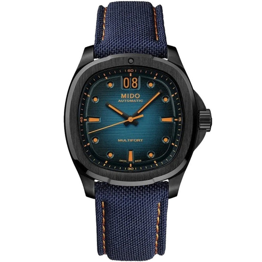 Mido Multifort TV Big Date 39x40mm Blue Automatic Stainless Steel Black PVD M049.526.37.041.00 Watch