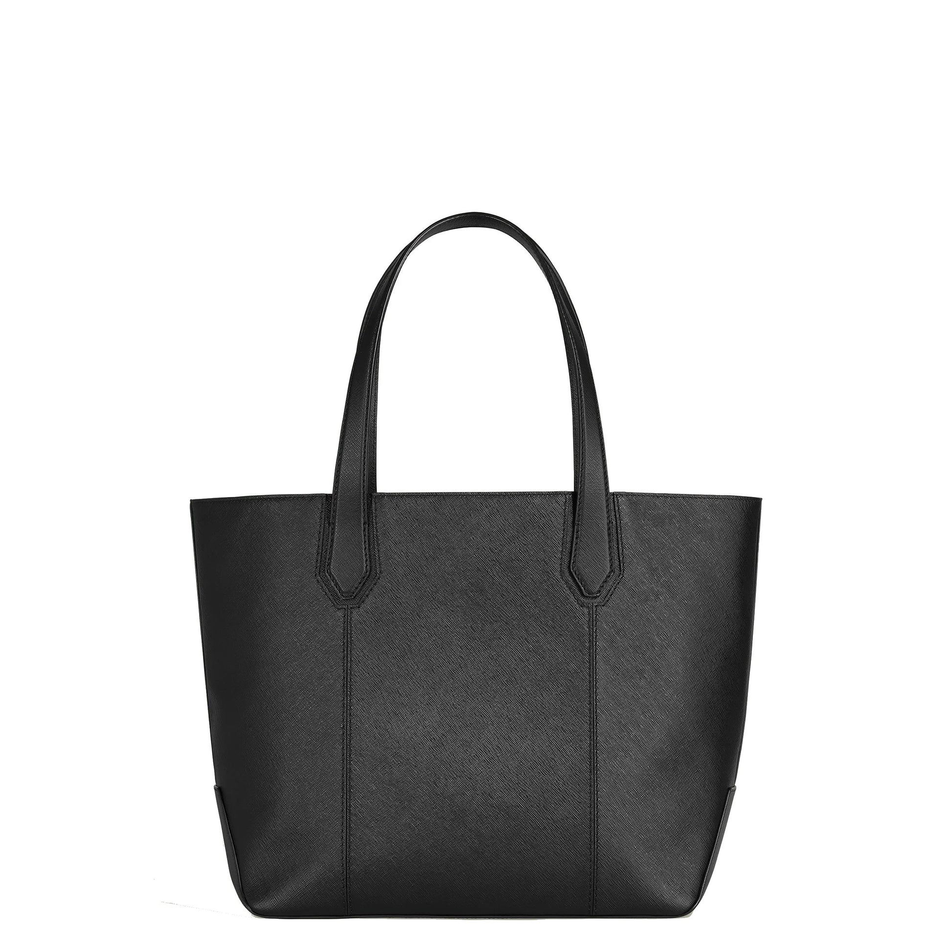 Montblanc Sartorial Tote Bag in Black Leather with Structured Design and Double Top Handles