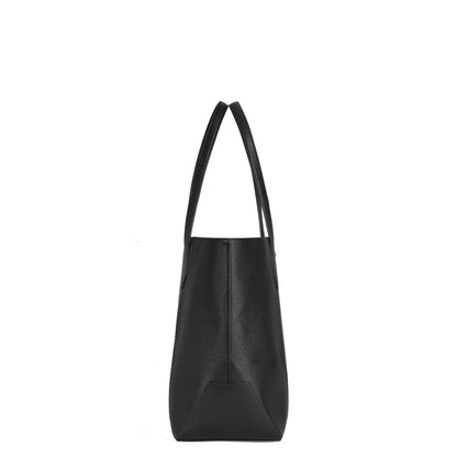 Montblanc Sartorial Tote Bag Black 199362 in black leather with textured surface and structured design
