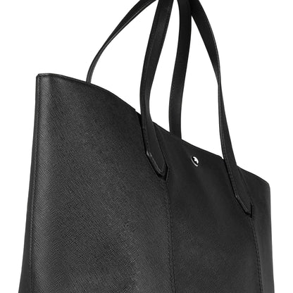 Montblanc Sartorial Tote Bag in Black Leather with a Lightly Textured Surface, Elegant Minimalist Design