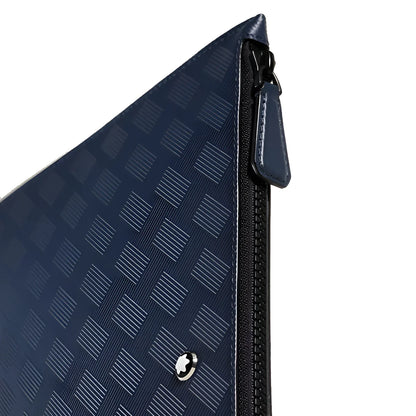 Montblanc pencil case ink blue with zip in leather and geometric pattern the Montblanc Extreme elegant pencil case