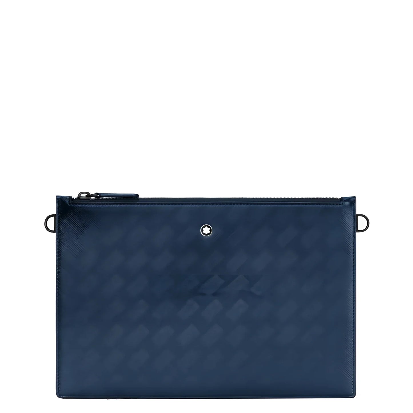 Navy blue textured leather montblanc pencil case ink blue with logo and silver zip the montblanc extreme 3.0 pencil case