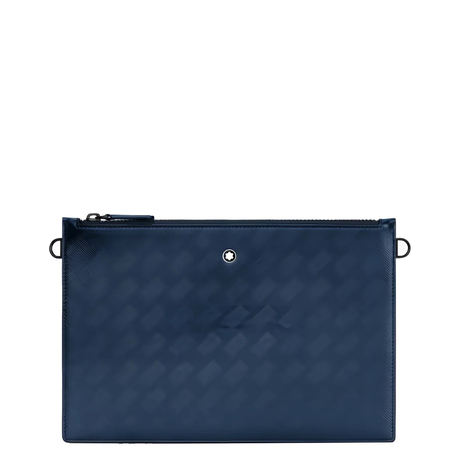 Navy blue textured leather montblanc pencil case ink blue with logo and silver zip the montblanc extreme 3.0 pencil case