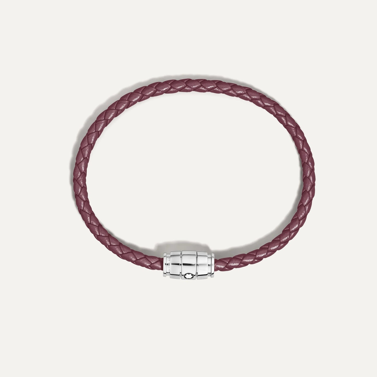 Bracciale Montblanc in pelle meisterstück cassis burgundy con chiusura a barile in acciaio misura M