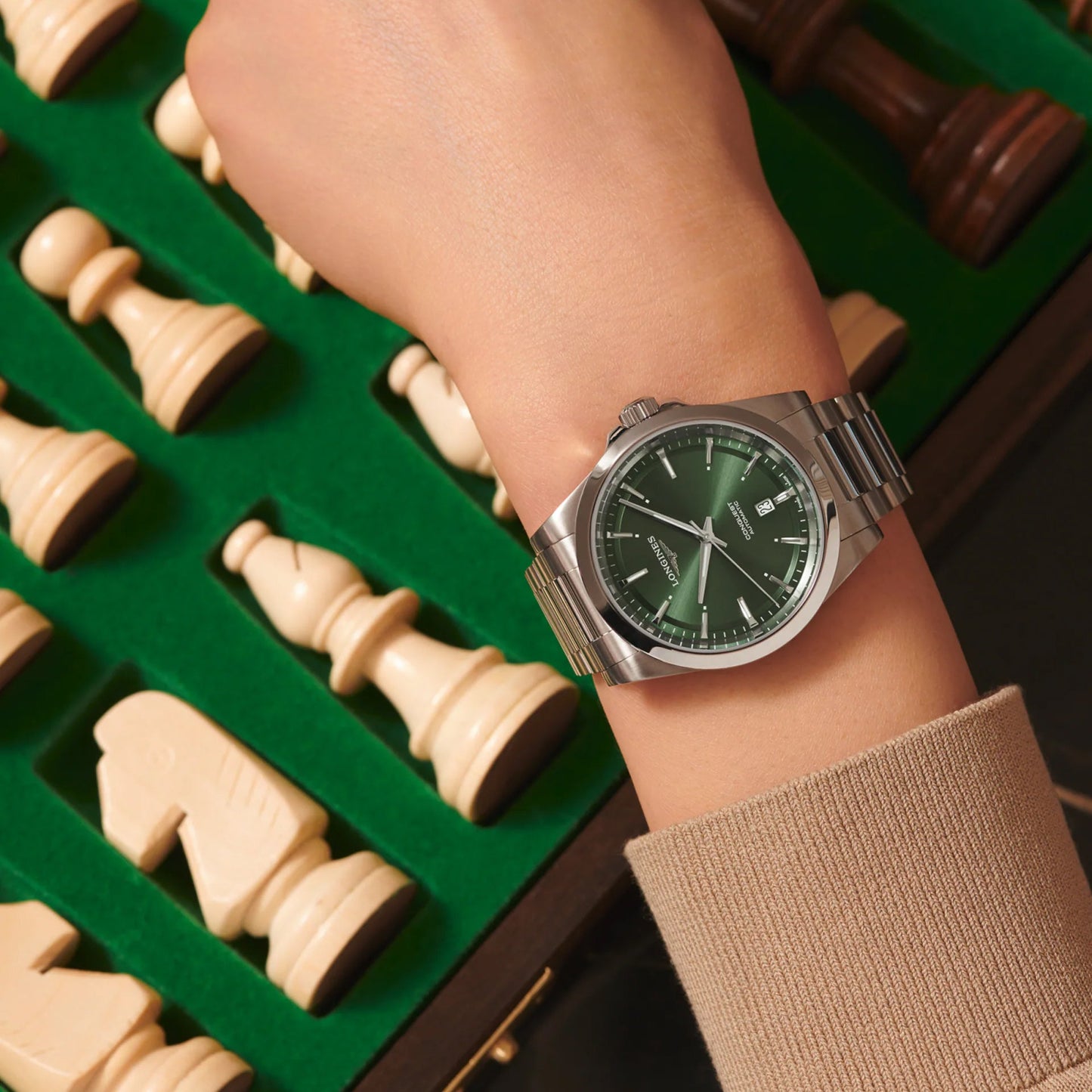 Longines Conquest watch 2023 41mm green steel automatic L3.830.4.02.6