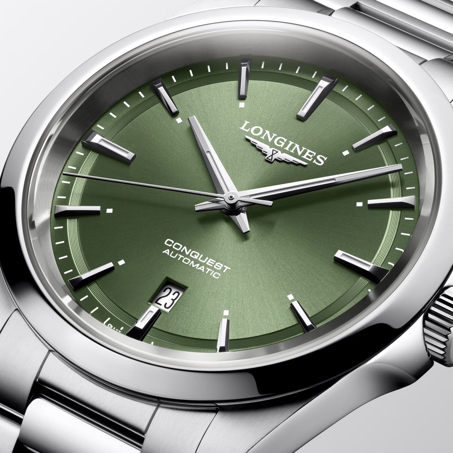 Longines Conquest watch 2023 41mm green steel automatic L3.830.4.02.6