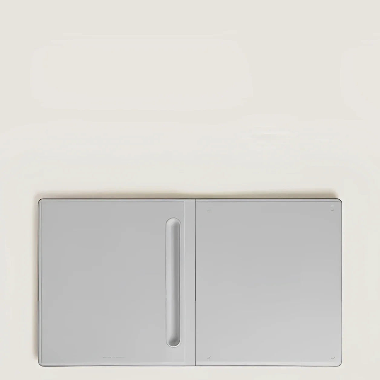 Montblanc Digital Paper Folio Case in light grey leather with a minimalist design and fine stitching at the edges.